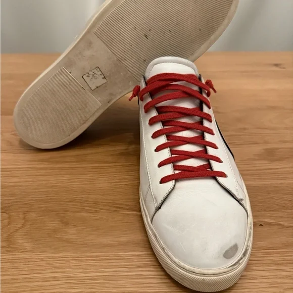 Oliver Cabell White and Red Classic Sneakers - Picture 4 of 7